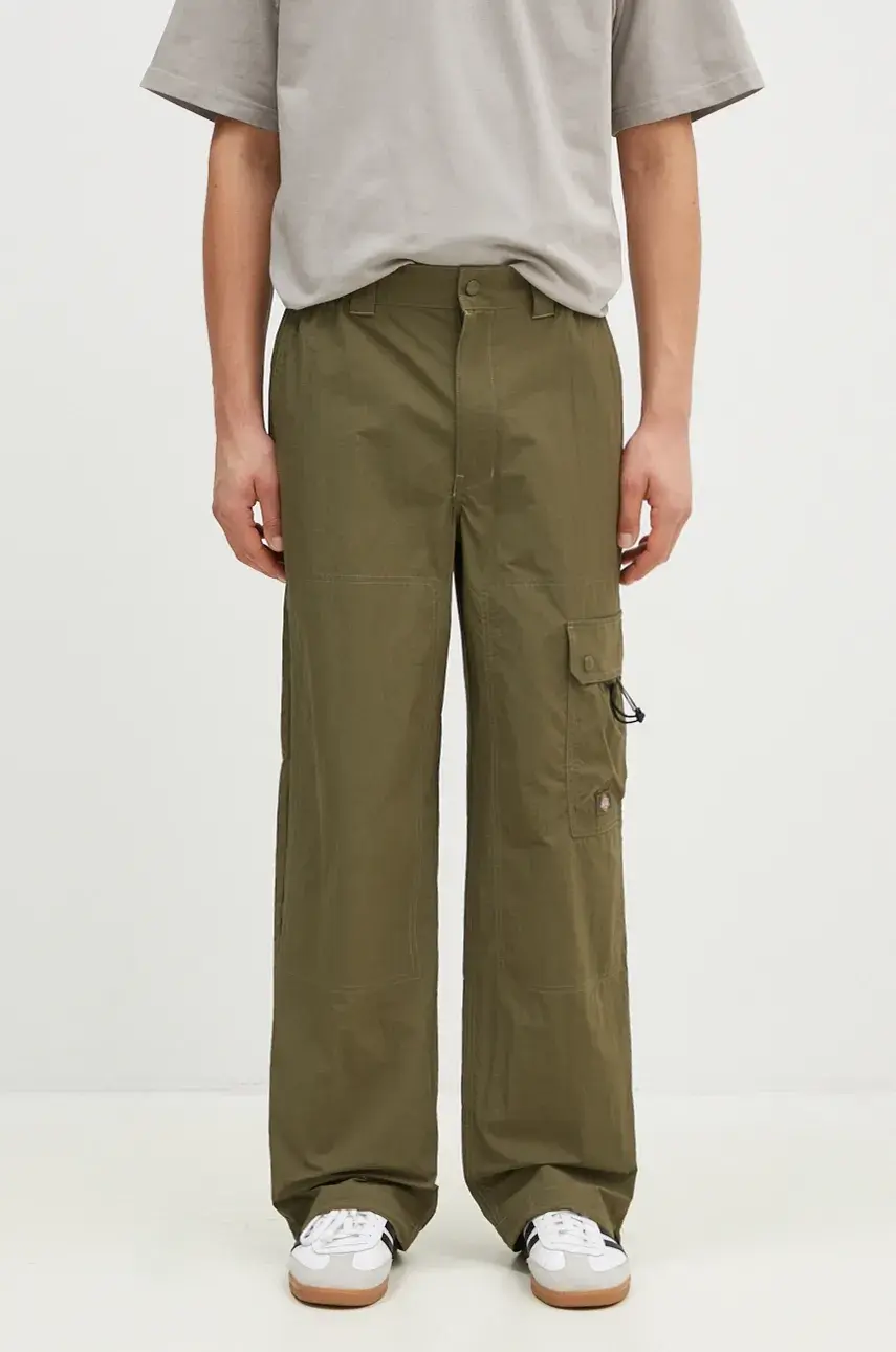 Nohavice Dickies Jackson Cargo Pant pánske, zelená farba, rovné, DK0A4XK4