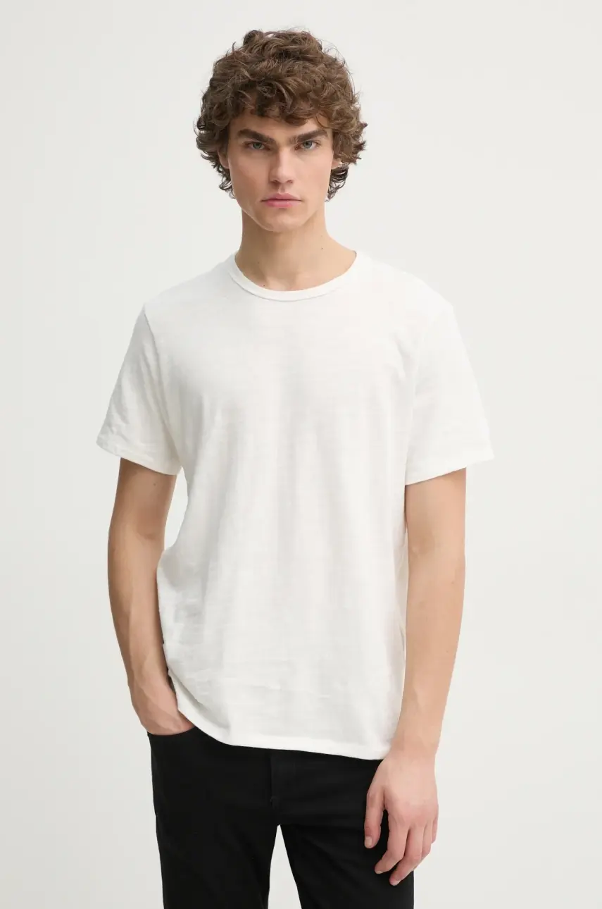 Bavlnené tričko Rag & Bone pánske, biela farba, jednofarebné, M000T046G