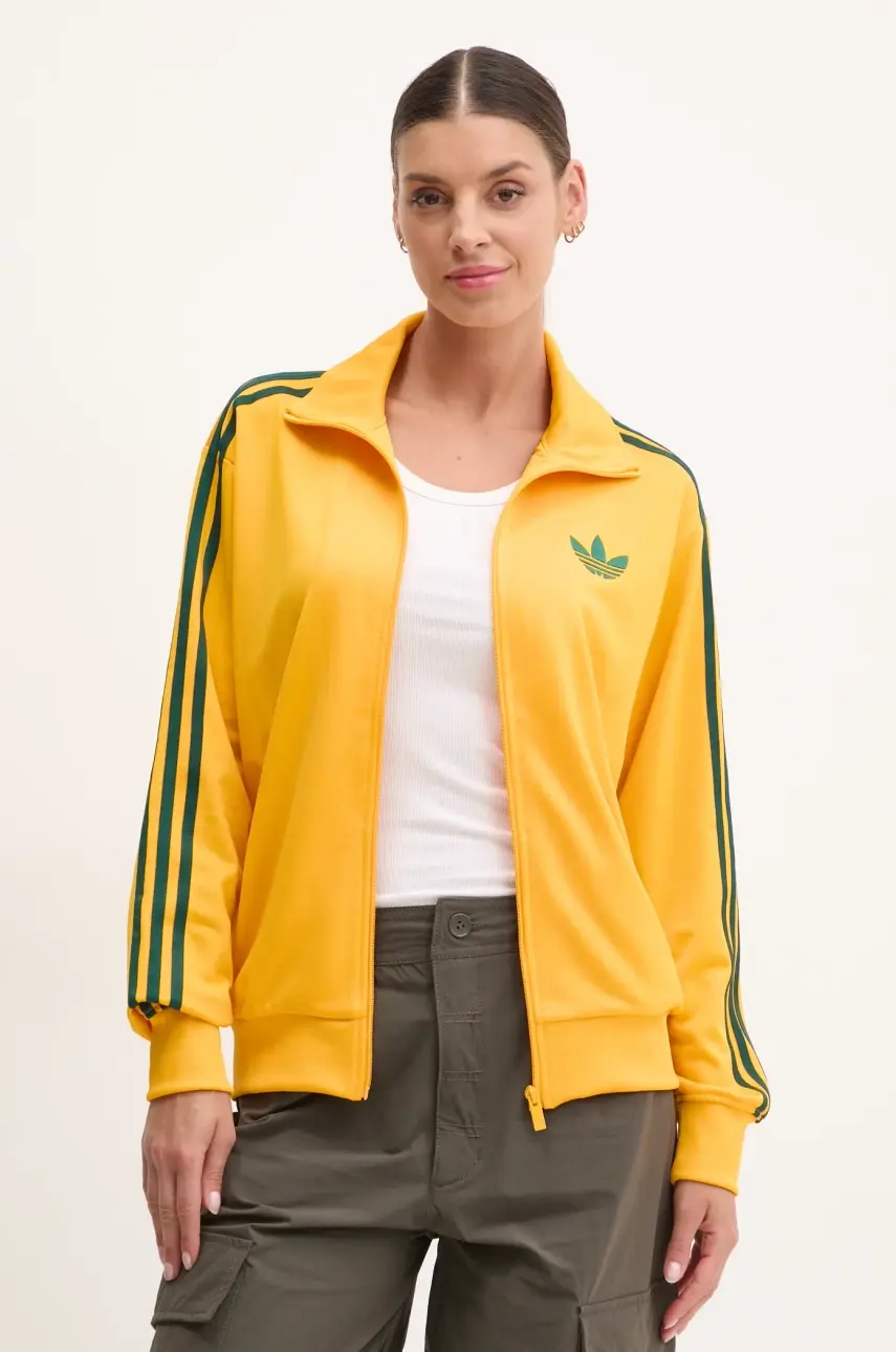 Mikina adidas Originals Firebird dámska, oranžová farba, s nášivkou, JP2300