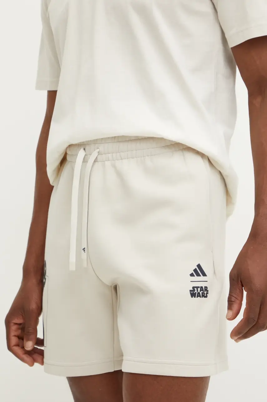 Šortky adidas x Mandalorian pánske, béžová farba, JI5721