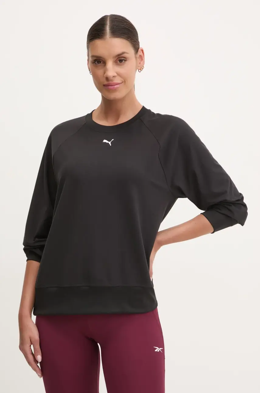 Tréningová mikina Puma Cloudspun čierna farba, jednofarebná, 526688