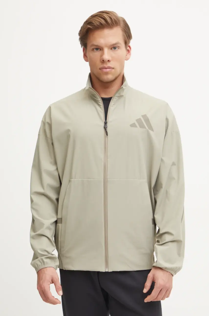 Mikina adidas Z.N.E. pánska, béžová farba, s potlačou, JN9028