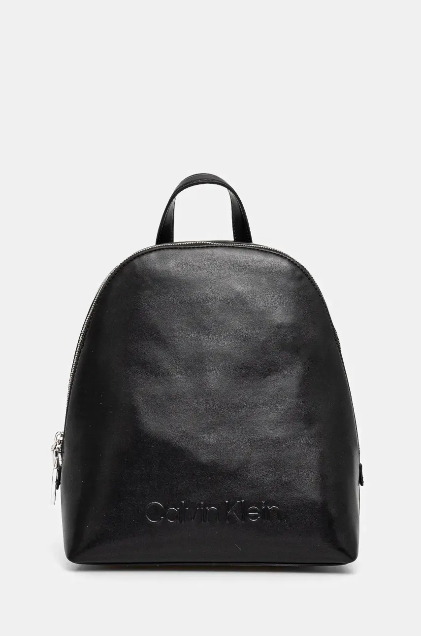 Ruksak Calvin Klein dámsky, čierna farba, malý, jednofarebný, K60K613185