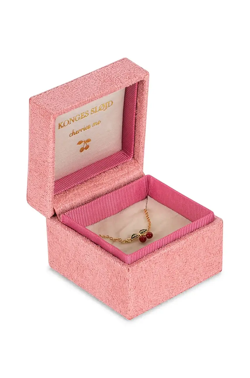 Strieborný pozlátený náhrdelník Konges Sløjd 24K GOLD PLATING CHERRY NECKLACE KS102265
