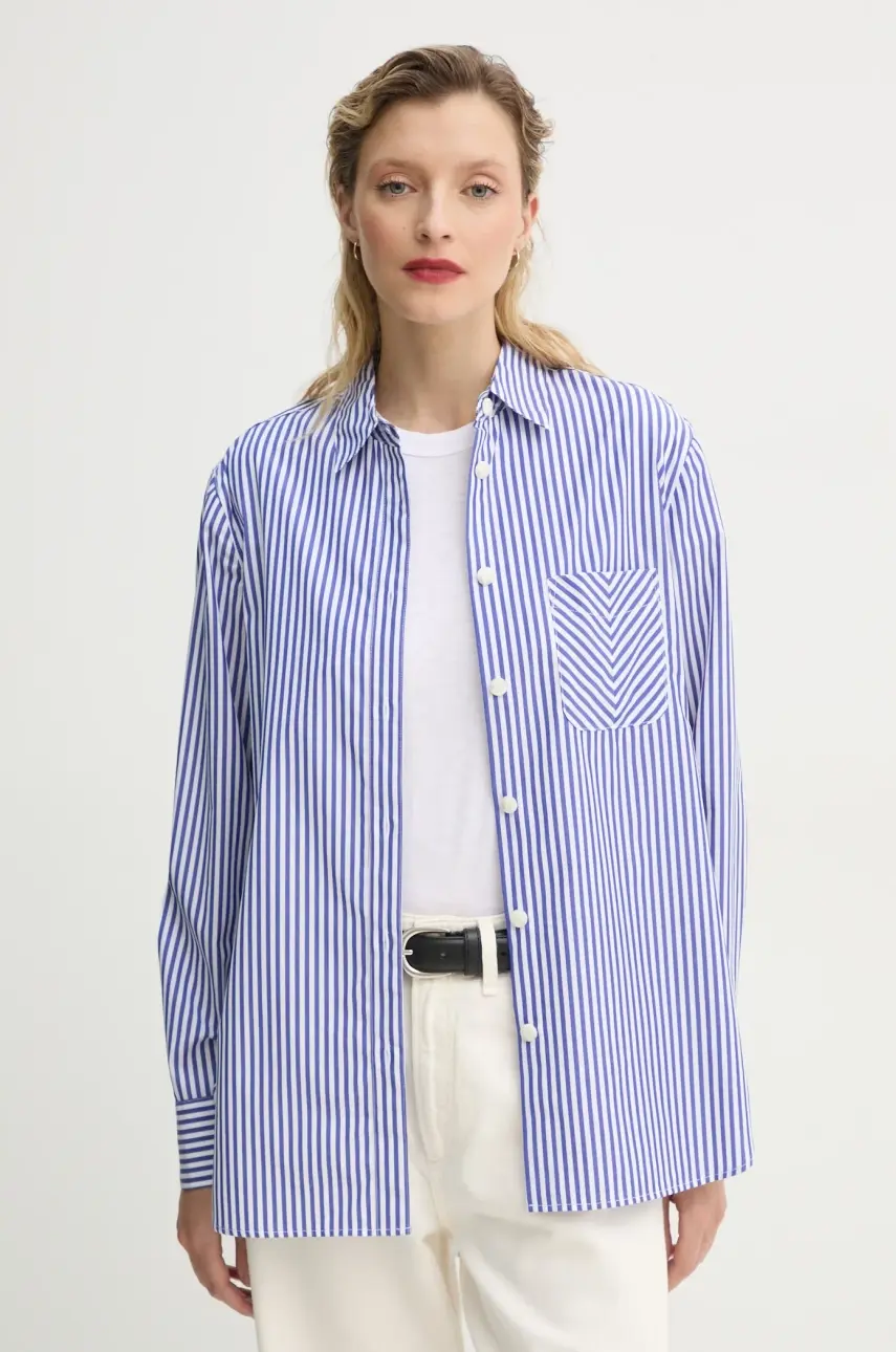 Bavlnená košeľa Rag & Bone dámska, biela farba, regular, s klasickým golierom, WAW22FA050ZE50