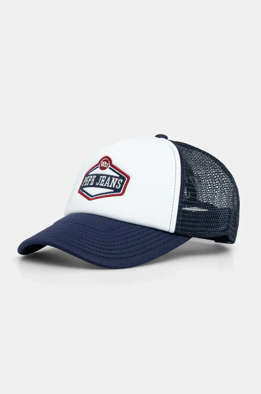 Šiltovka Pepe Jeans MALTON CAP tmavomodrá farba, s nášivkou, PM040568