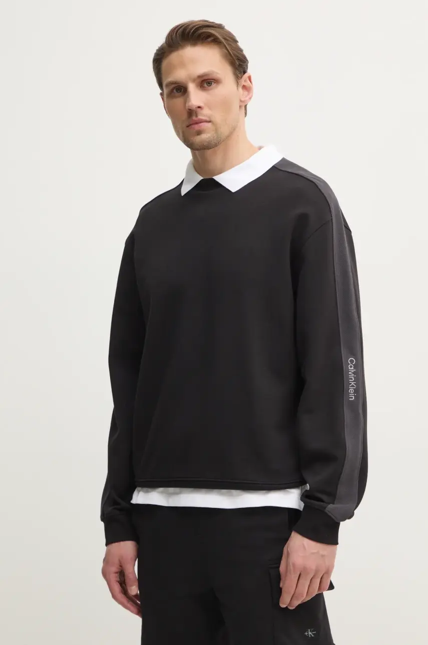 Mikina Calvin Klein Jeans pánska, čierna farba, jednofarebná, J30J327230