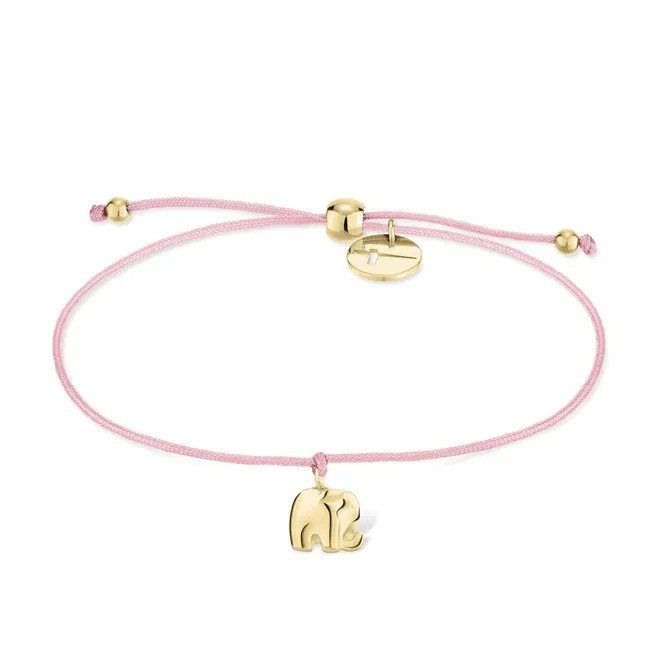 Tamaris Šnúrkový náramok pre šťastie s príveskom slona Little Elephant TJ-0599-B-17