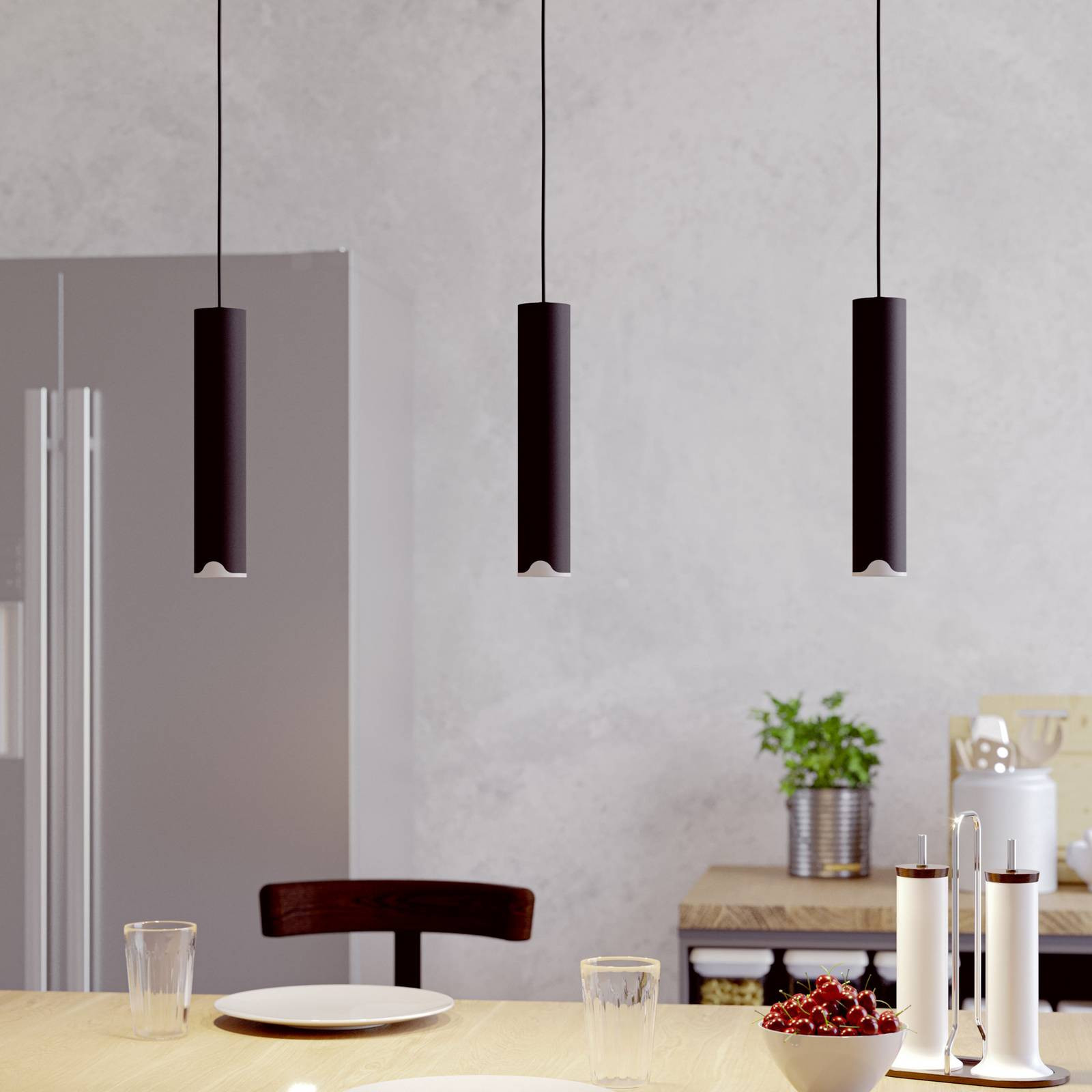 EGLO connect LED závesné svietidlo Balamorta-Z, 3-svetelné, čierne