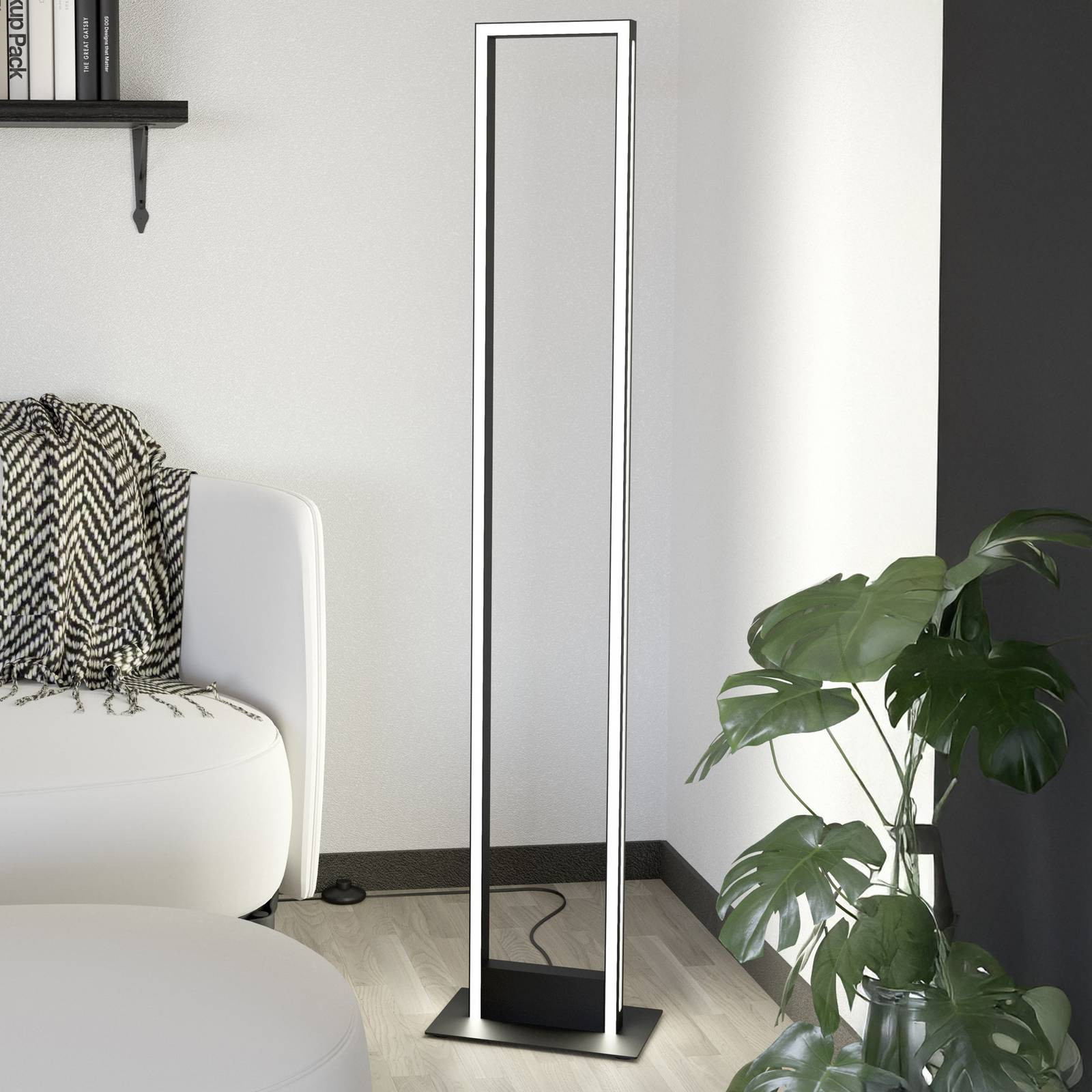 EGLO connect LED stojacia lampa Savilanas-Z, čierna, CCT
