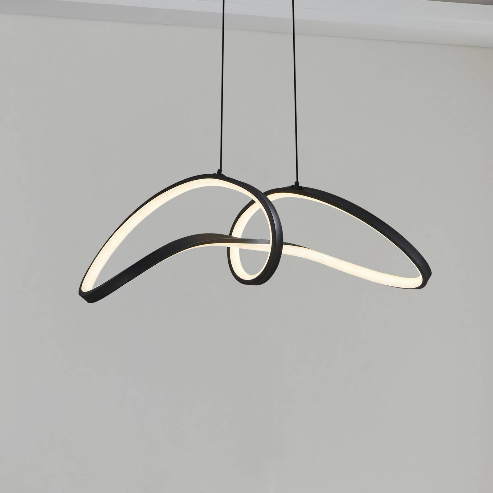 EGLO connect LED závesné svietidlo Calarossa-Z, čierna farba, hliník