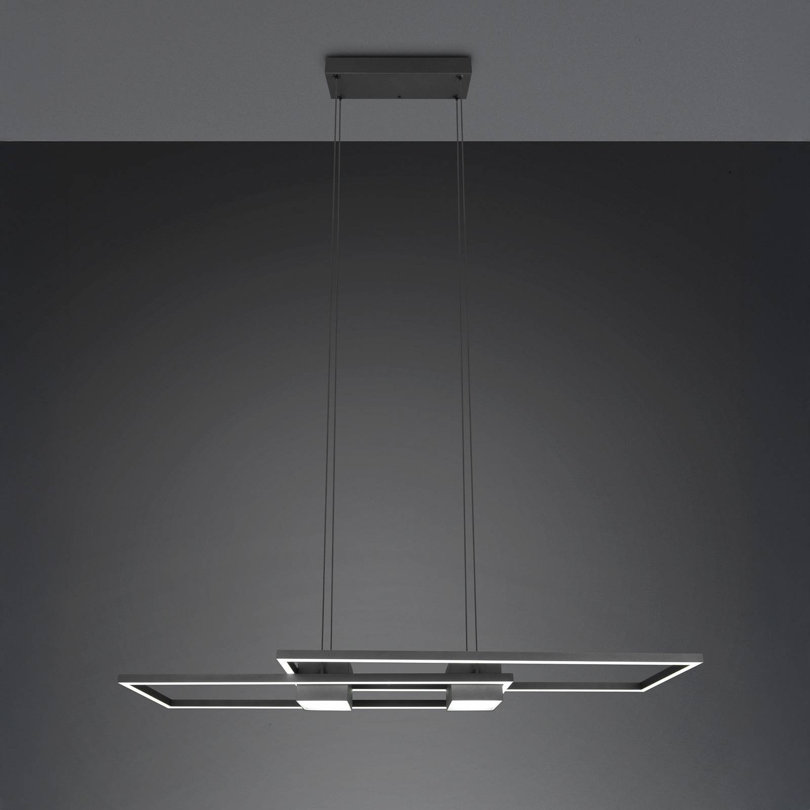 Závesné svietidlo Albany LED, čierne, 100 x 28 cm, hliník CCT stmievateľné