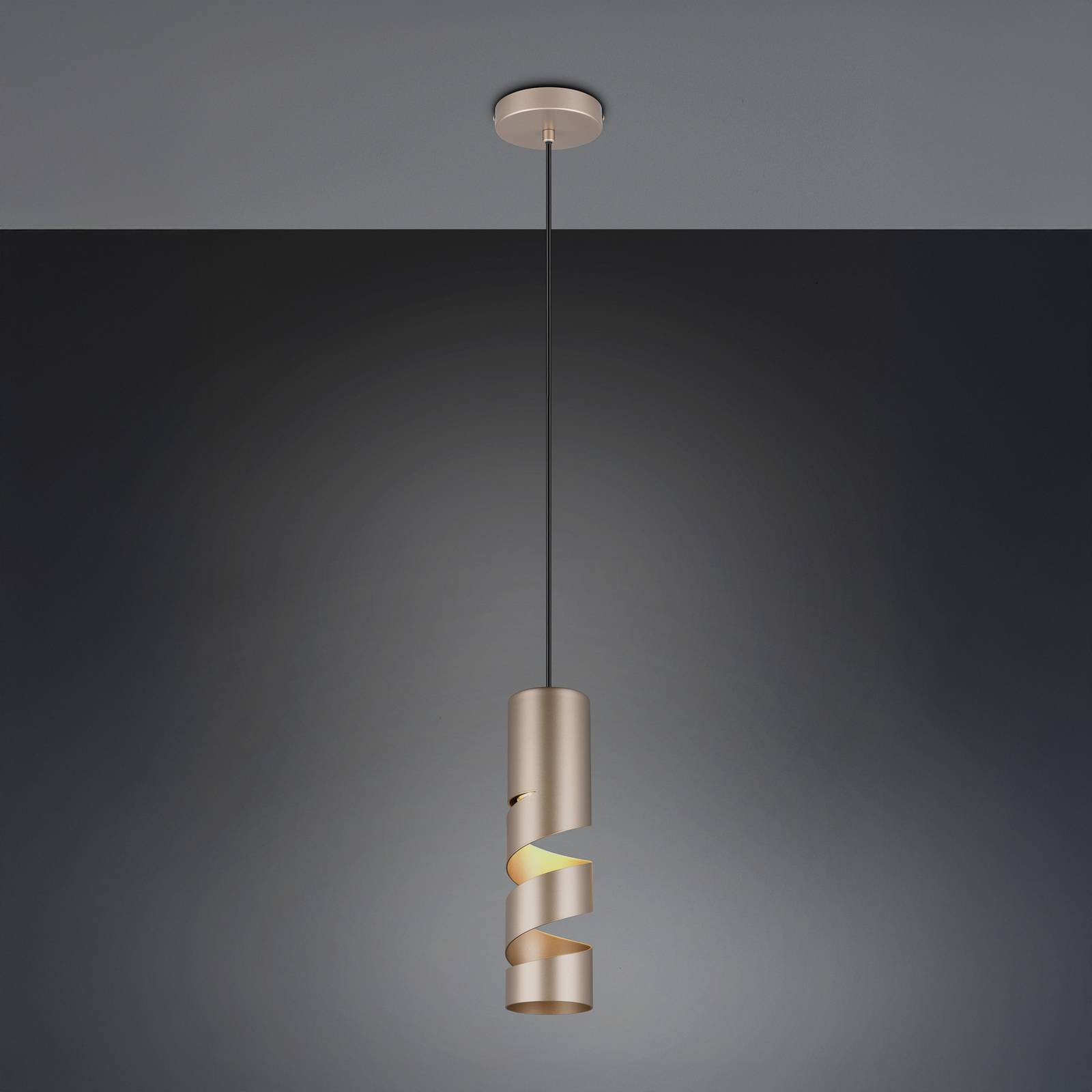 Závesné svetlo Stream, hnedá farba, Ø 8 cm, kov, GU10