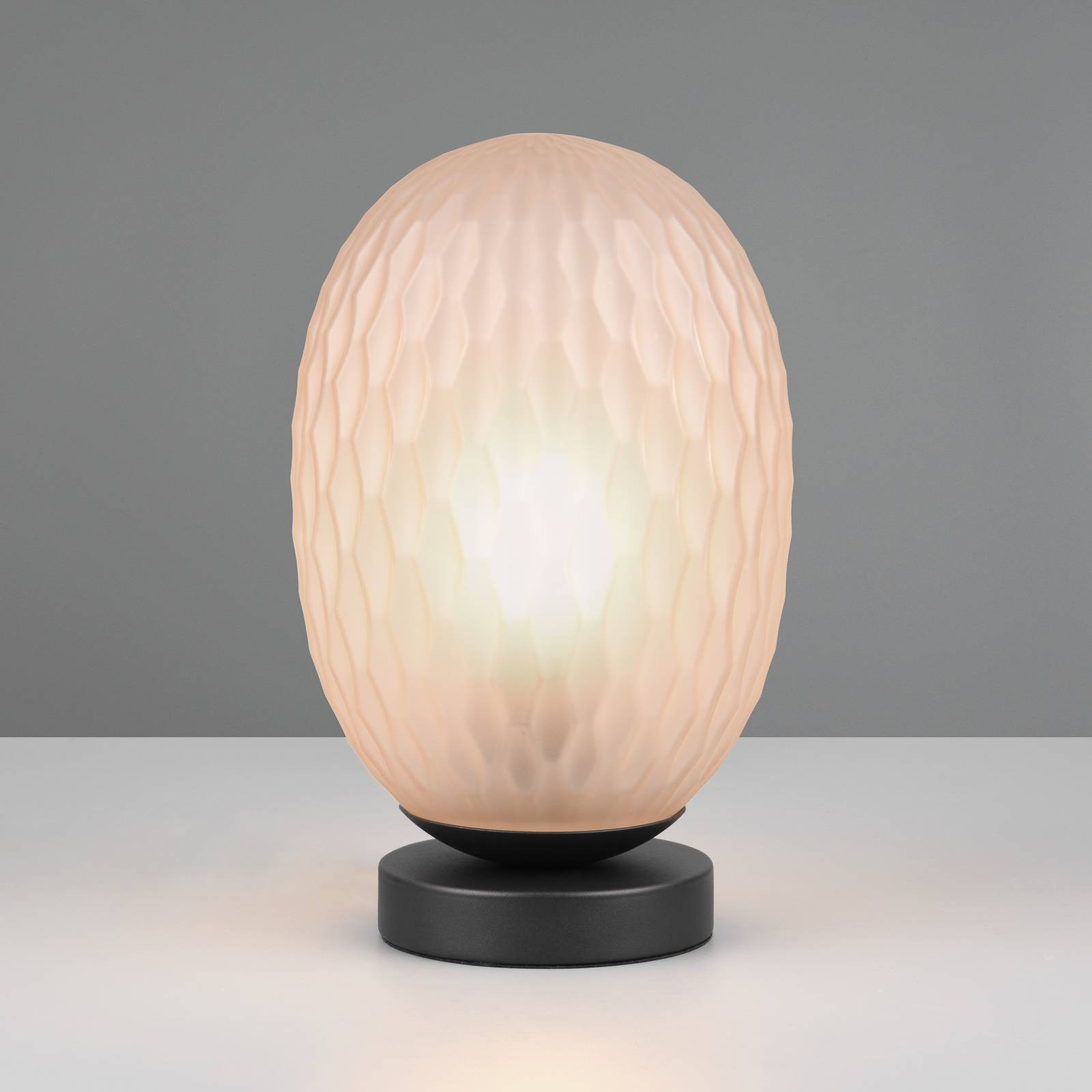 Stolná lampa Facette, jantárová, výška 29 cm, sklo, E27