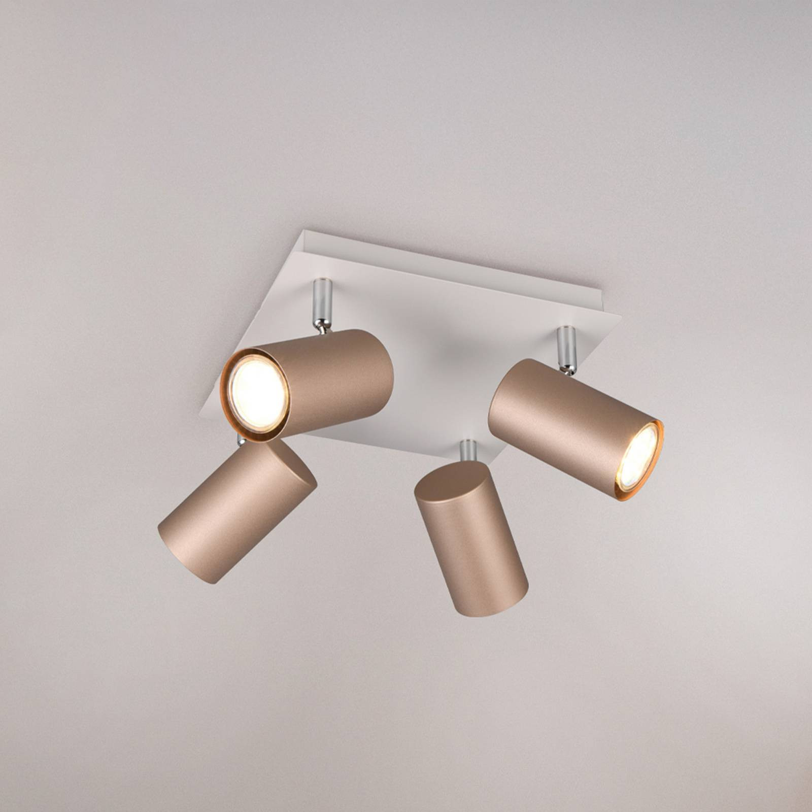 Stropné bodové svietidlo Marley hnedá/svetlo sivá 24 x 24 cm 4-svetelné kovové