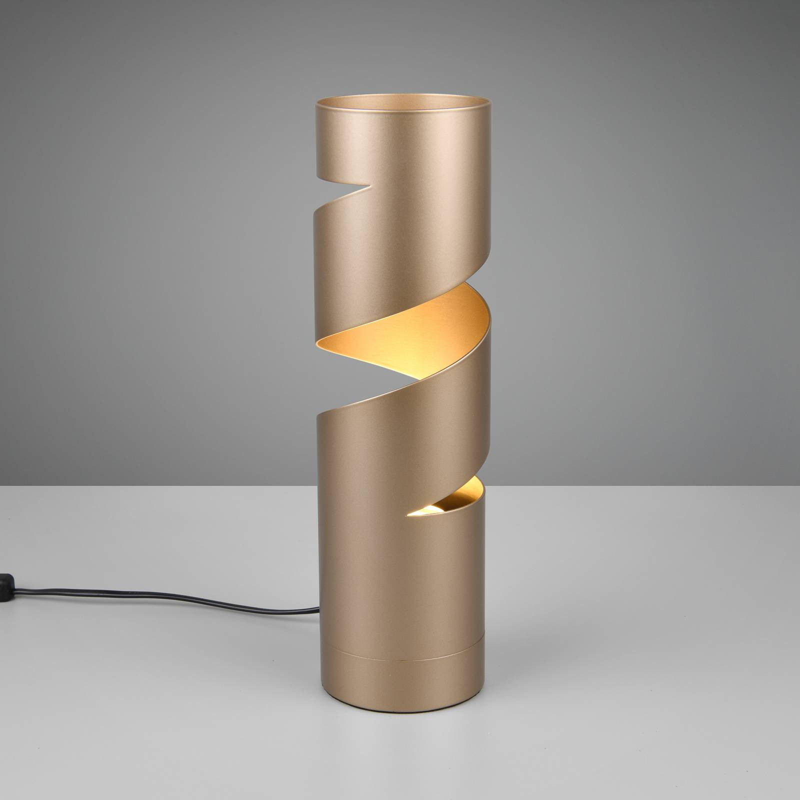 Stolná lampa Stream, hnedá, výška 35 cm, kov, GU10