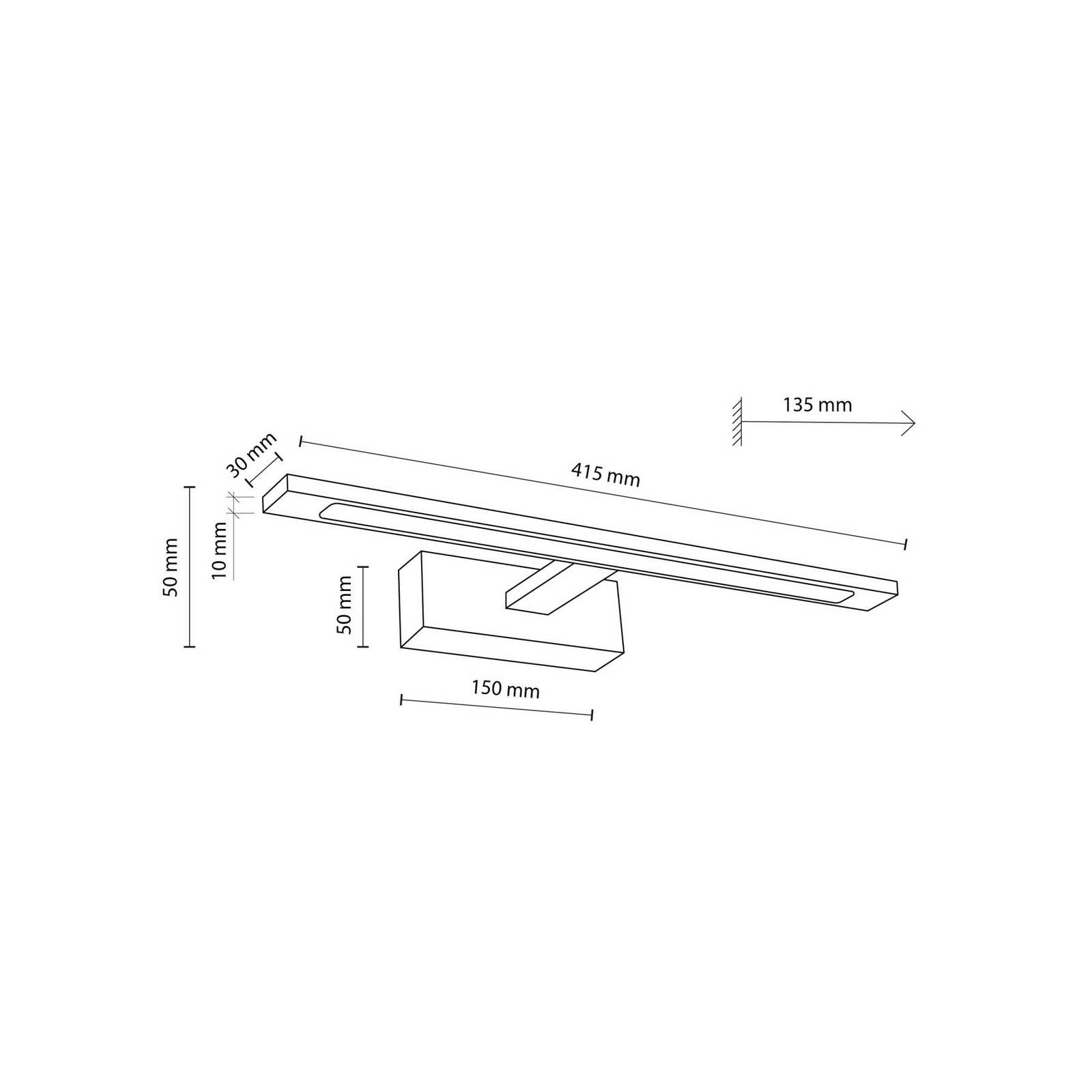 LED nástenné svietidlo Galéria chrómový kov šírka 41,5 cm IP44