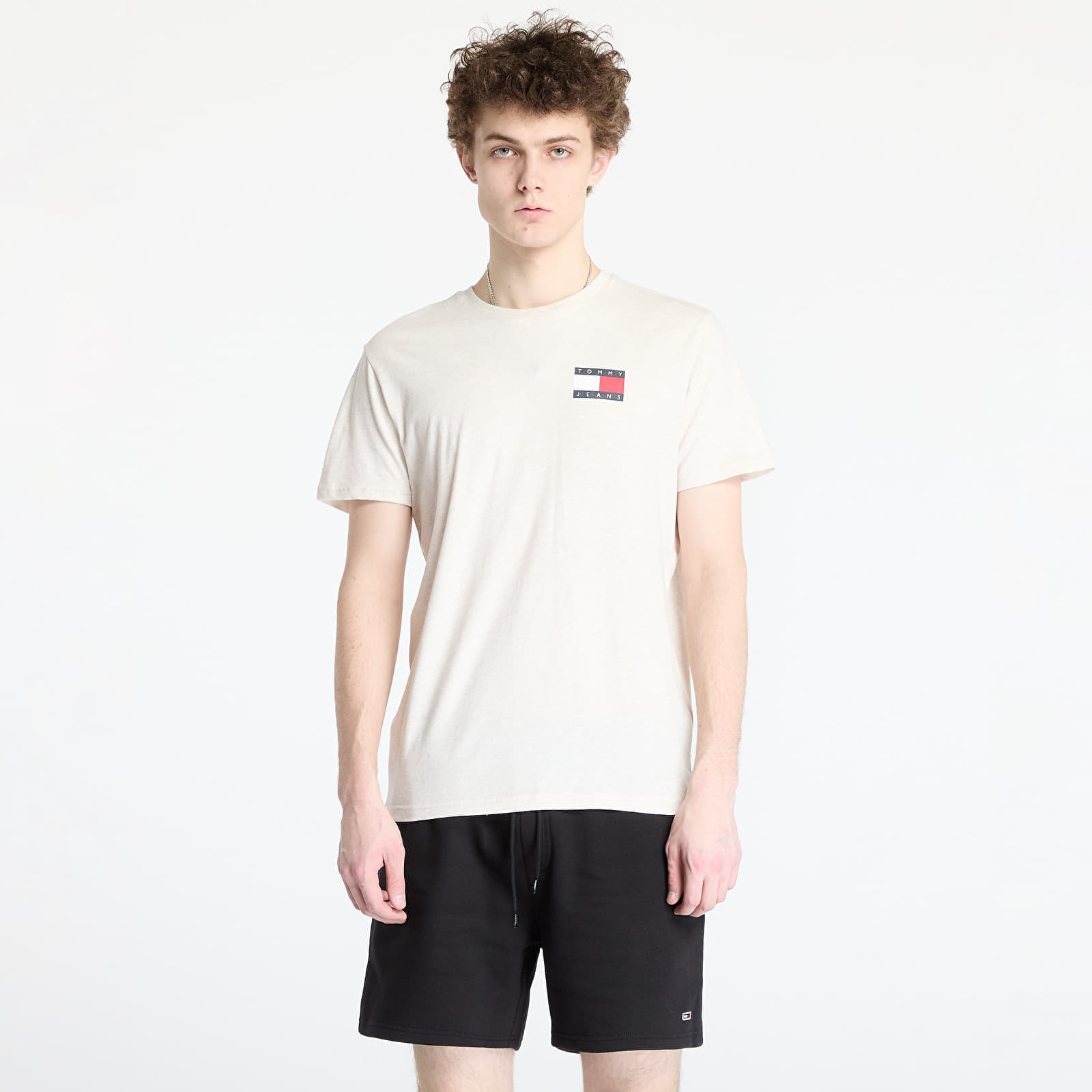 Tričko Tommy Jeans Slim Essential Tee Beige XL