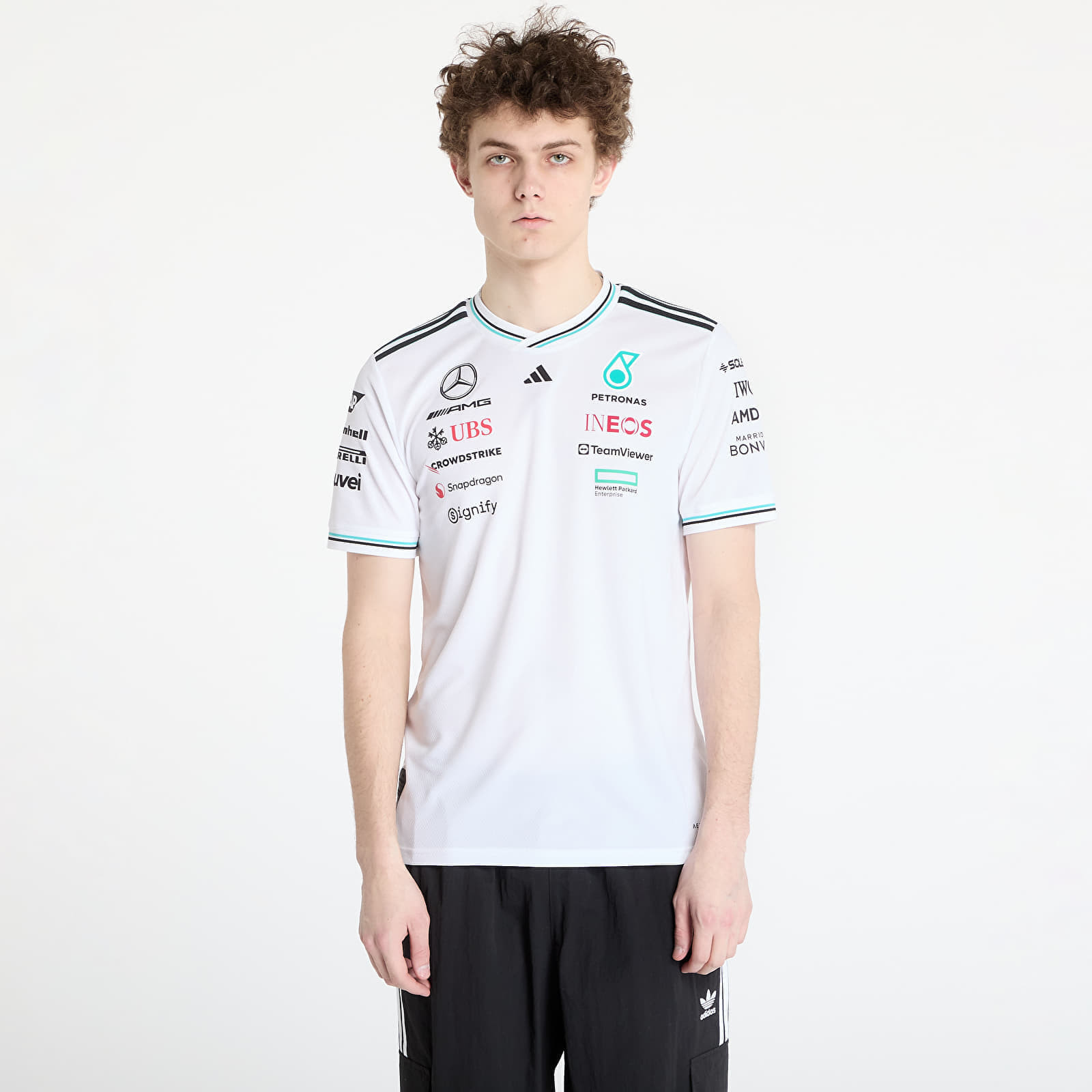 Dres adidas x Mercedes Amg Petronas Formula One Team Driver Authentic Jersey White/ White/ Black M