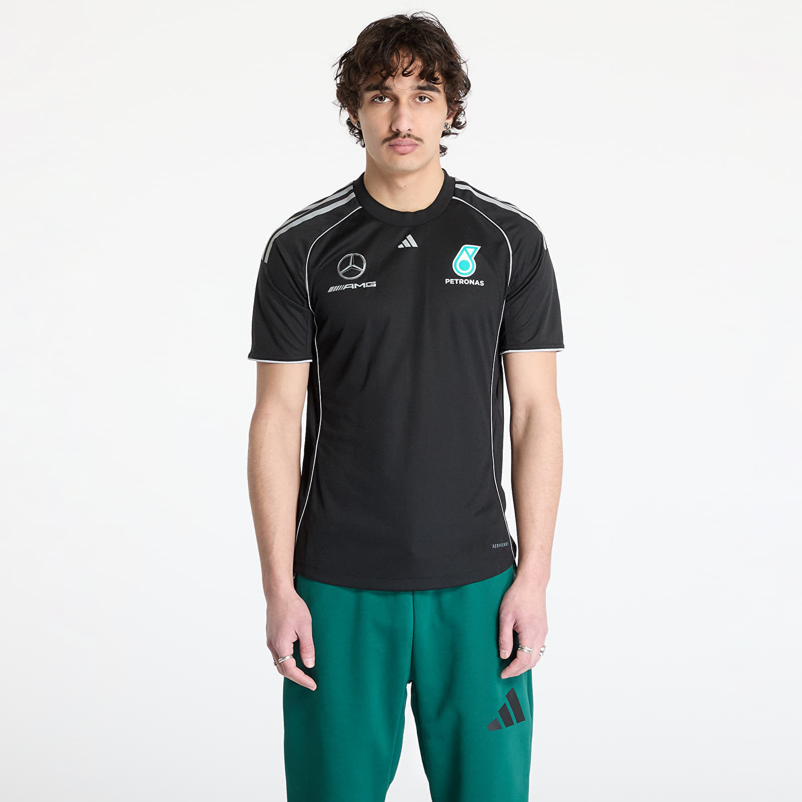 Dres adidas x Mercedes AMG Petronas F1 Team Mechanics Jersey Black/ Black/ Reflective Silver M