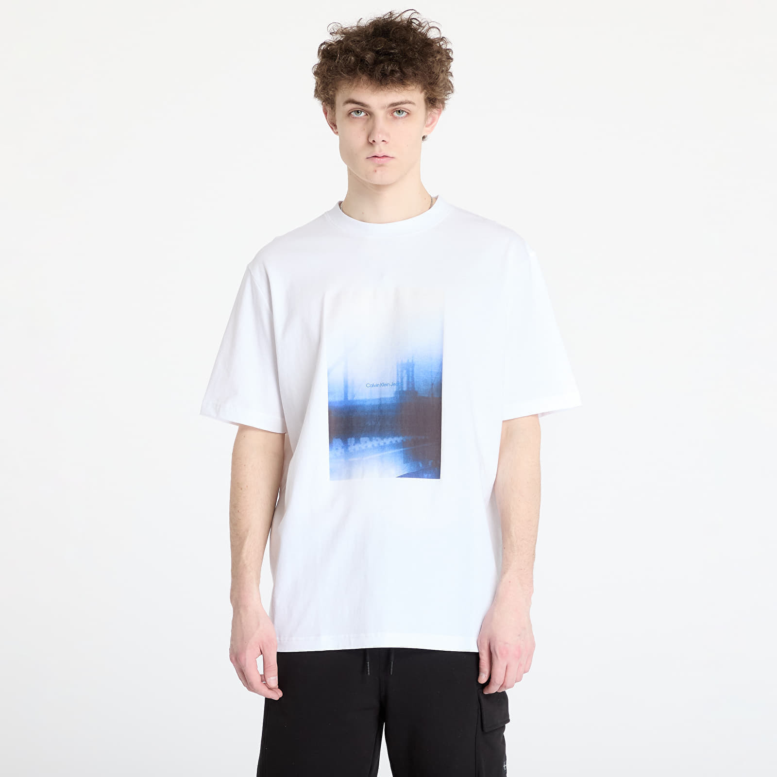 Tričko Calvin Klein Jeans Hazy City Tee White S