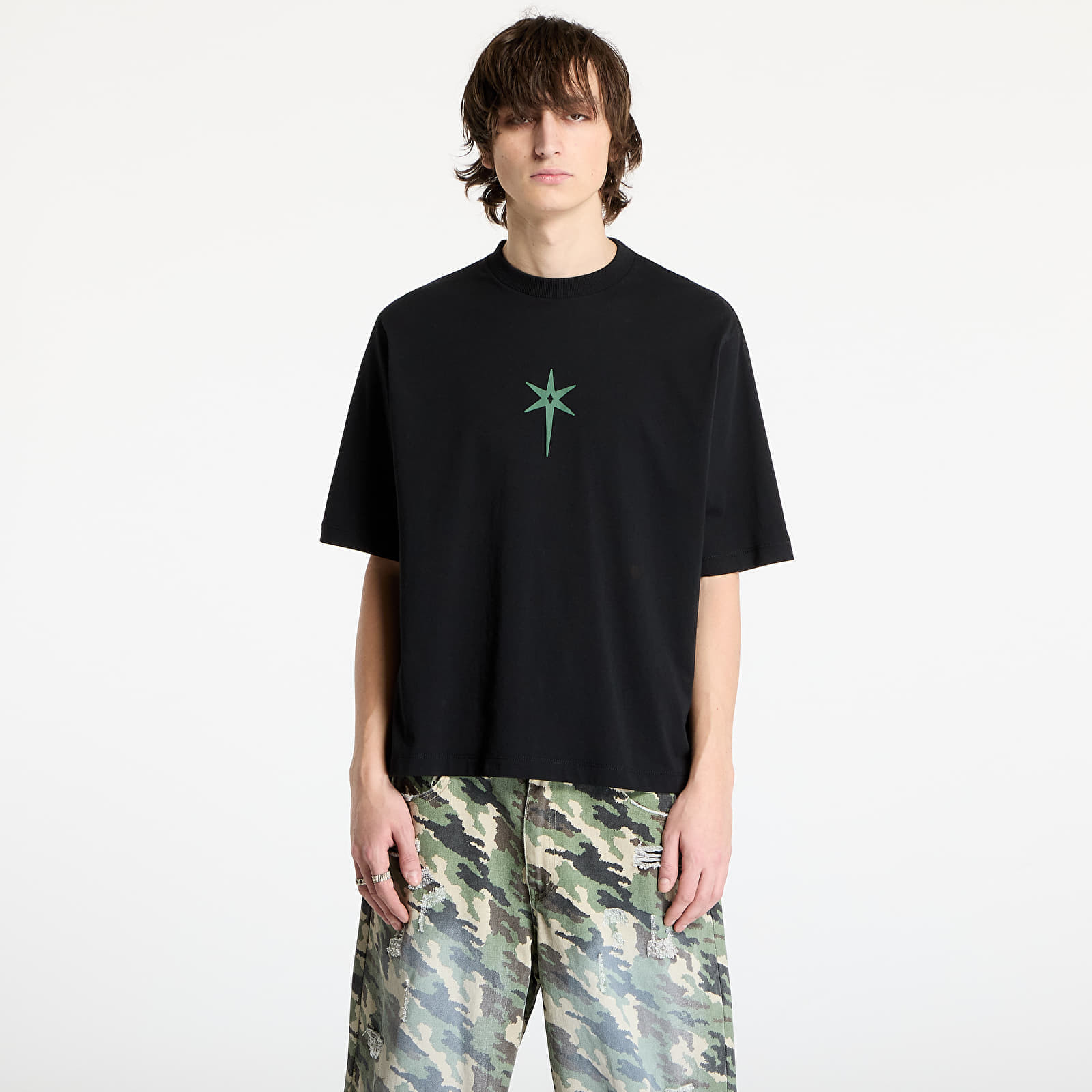 Tričko Marcelo Burlon County Goth Boxy T-Shirt Black/ Deep Green XL