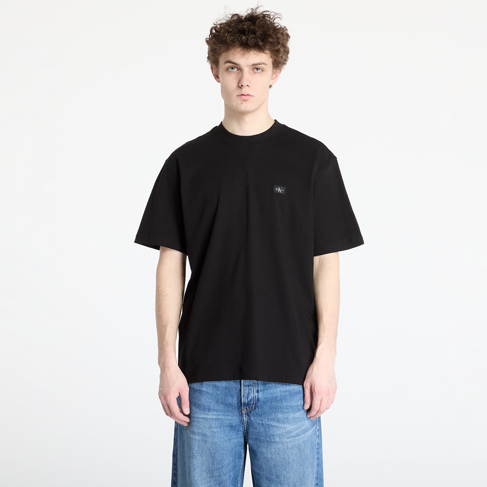Tričko Calvin Klein Jeans Woven Label Relaxed Tee Black S