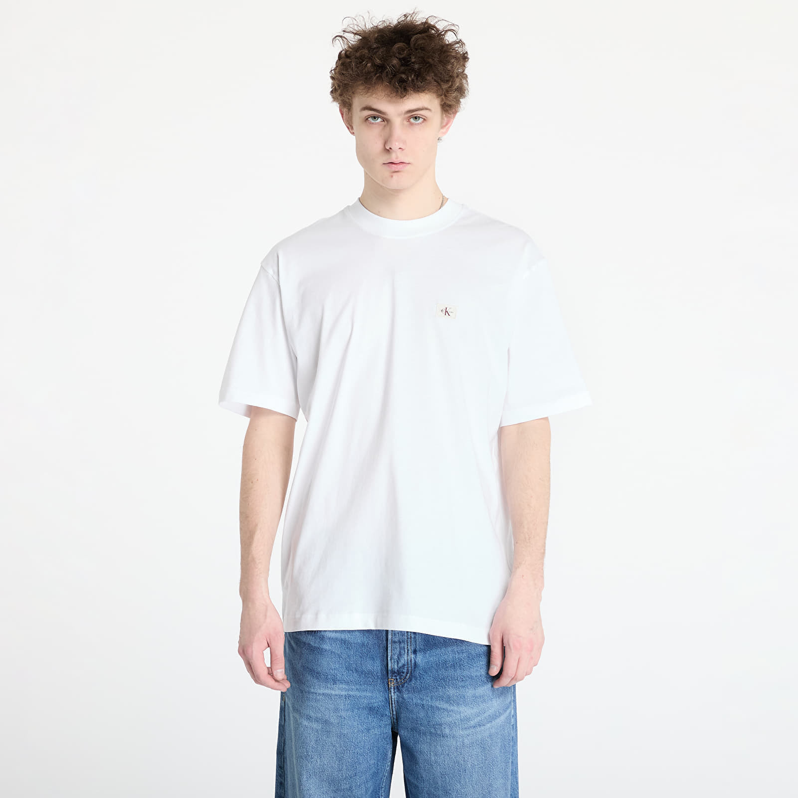 Tričko Calvin Klein Jeans Woven Label Relaxed Tee White M