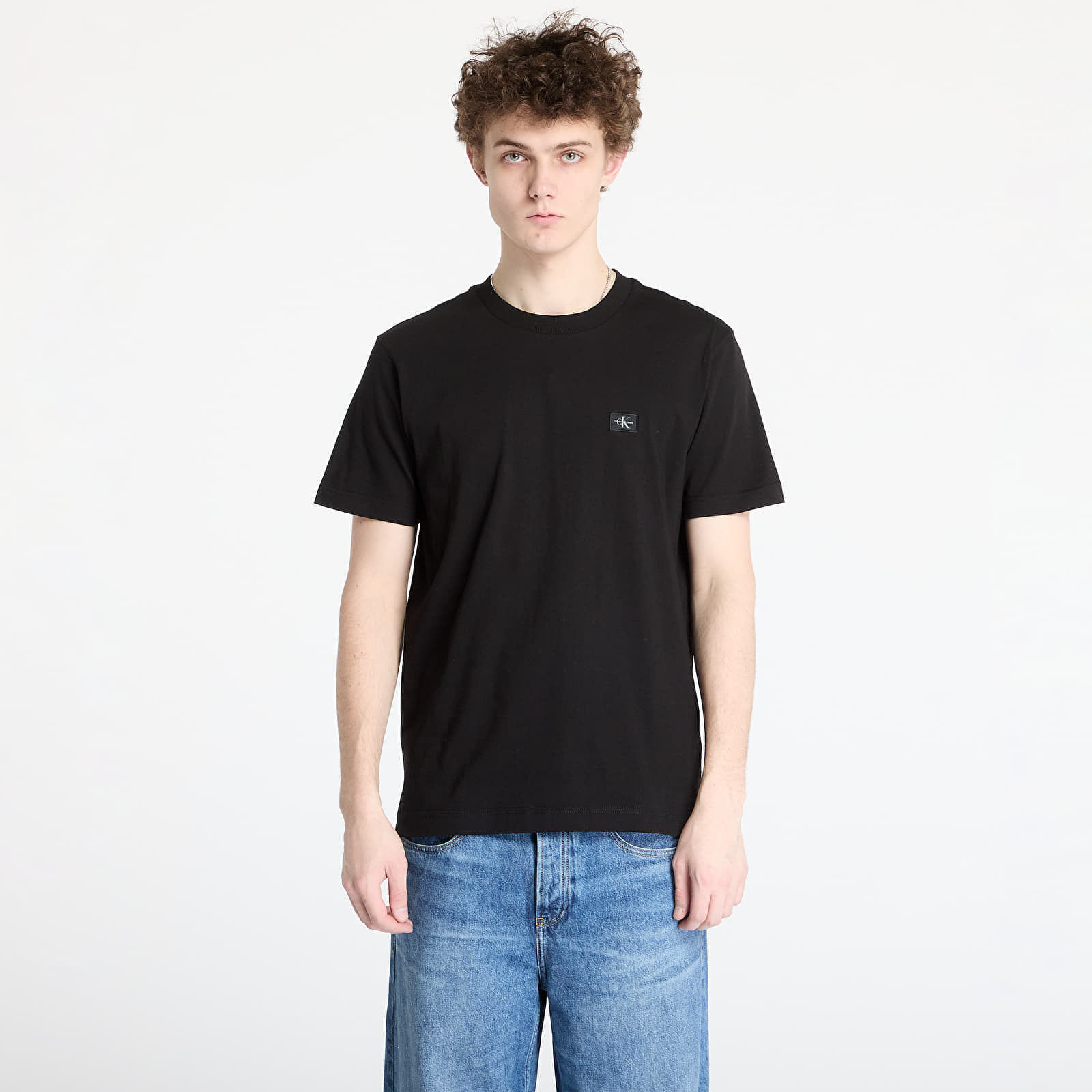 Tričko Calvin Klein Jeans Woven Label Regular Tee Black M