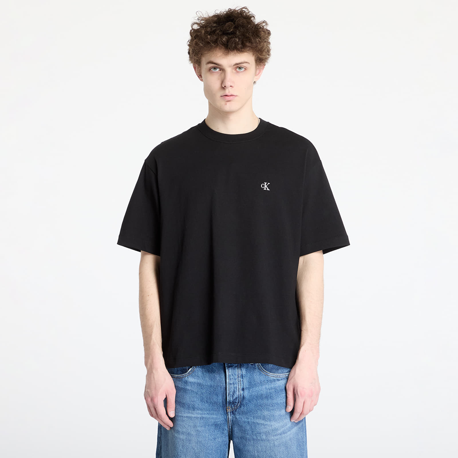 Tričko Calvin Klein Jeans Ss Relaxed Archive Logo Tee Black XXL