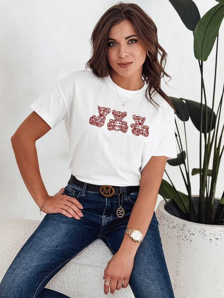 T-shirt damski GRIZY ecru Dstreet