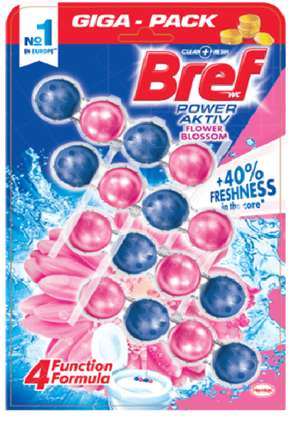 Bref Power Aktiv GIGA Pack Flower Blossom WC Blok 4x50g