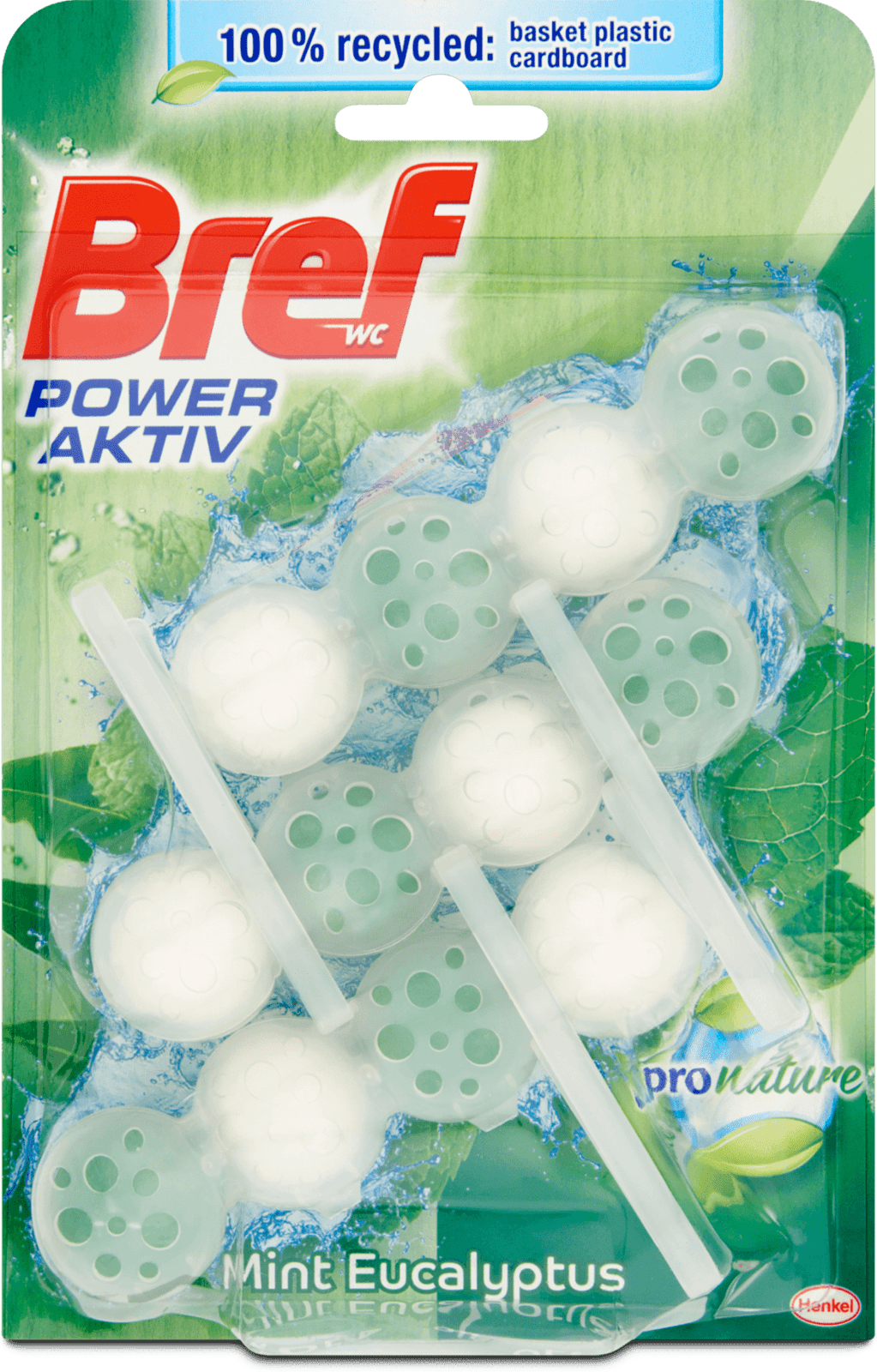 Bref Power Active - Pro Nature Mint & Eucalyptus WC Blok 3x50g