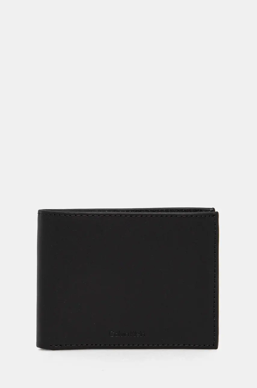 Kožená peňaženka Calvin Klein pánsky, čierna farba, K50K512849
