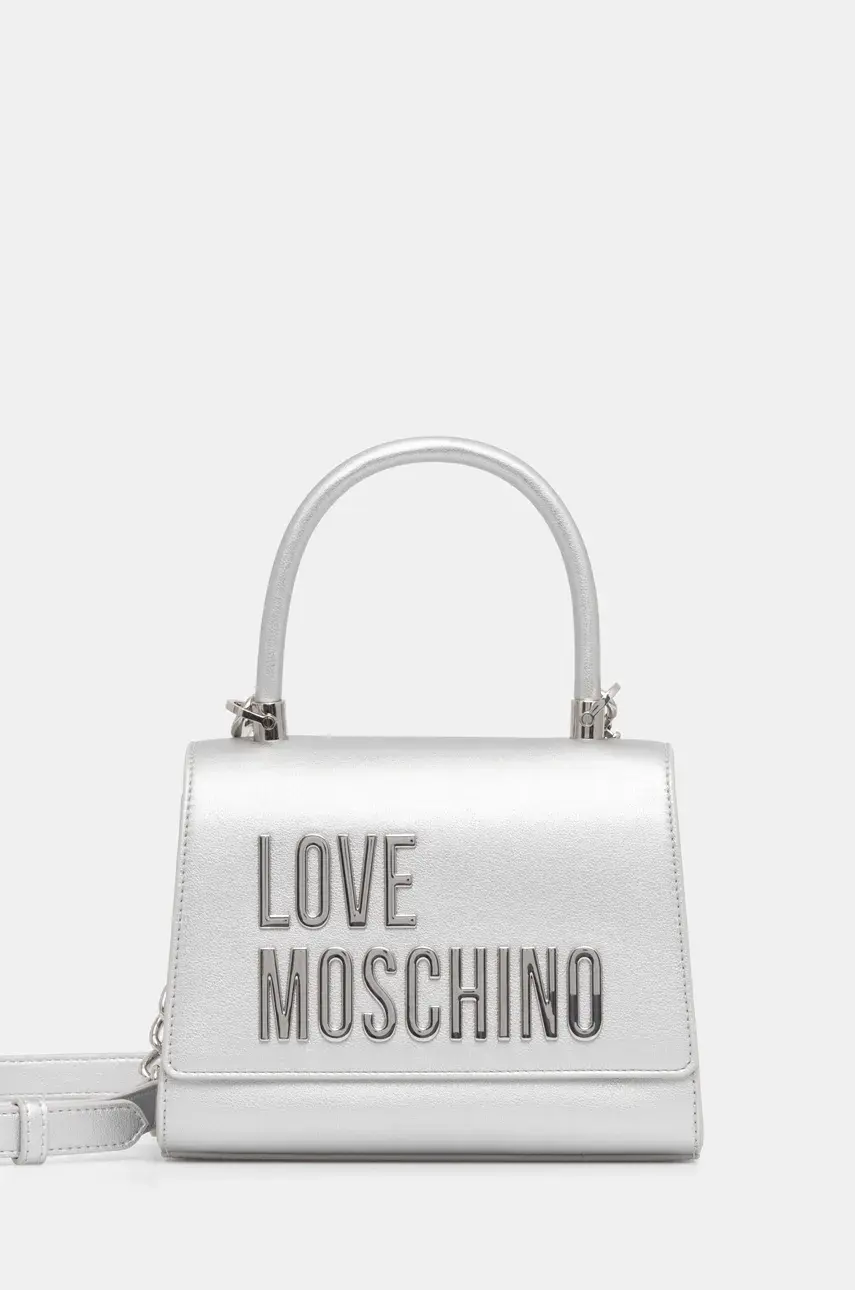 Kabelka Love Moschino strieborná farba, JC4024PP1