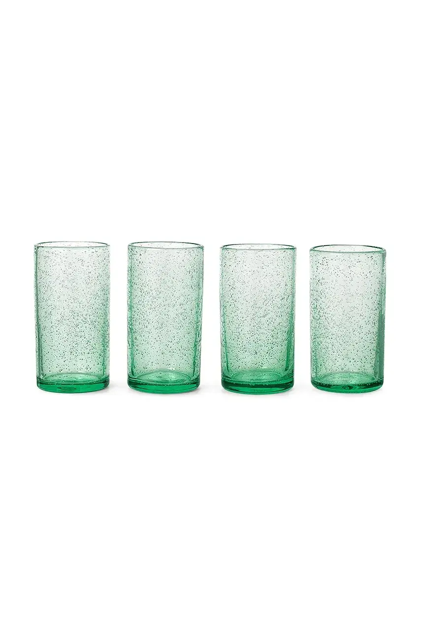 Pohár ferm LIVING Oli Water Glass zelená farba