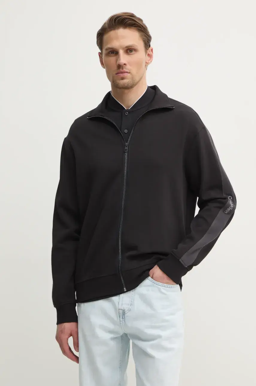 Mikina Calvin Klein Jeans pánska, čierna farba, jednofarebná, J30J327244