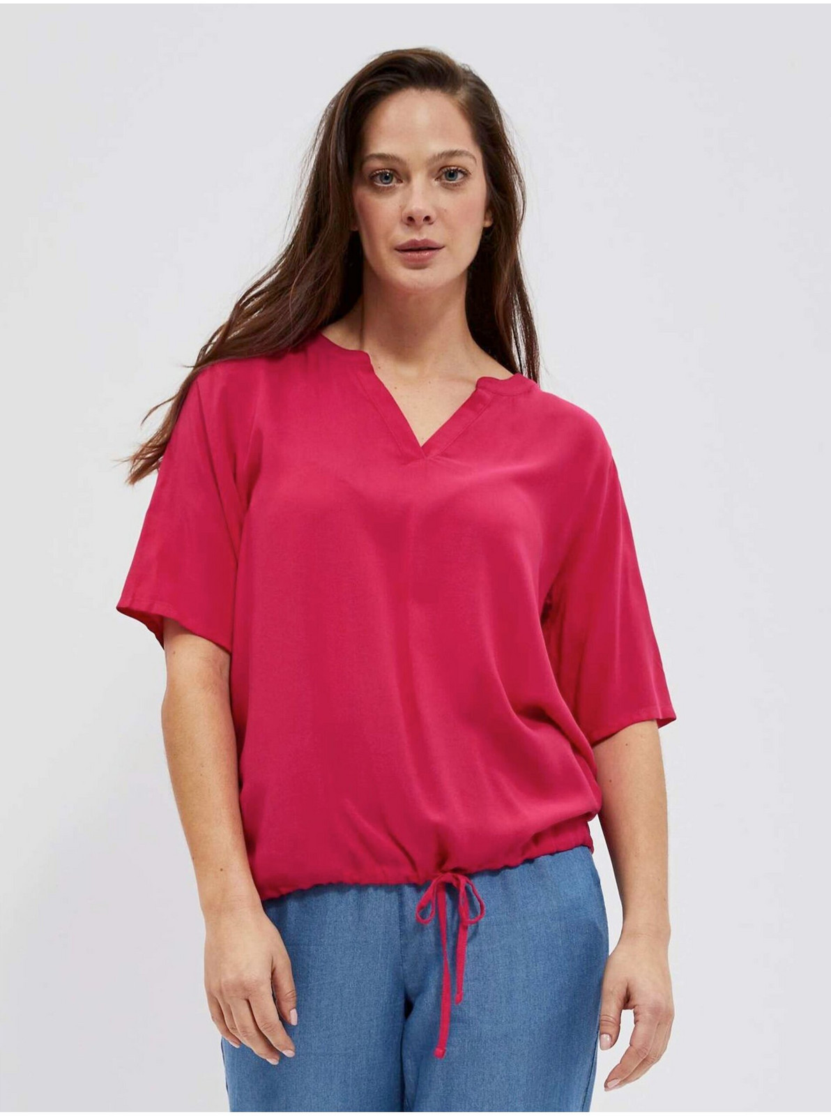 Tmavo ružová blúzka na zaväzovanie Moodo