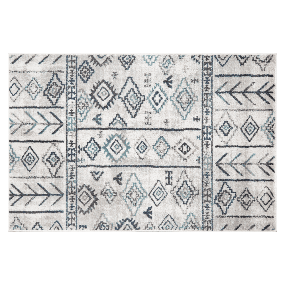 Koberec, čierna, sivá, modrá, 57x90, ESTELA TYP 1