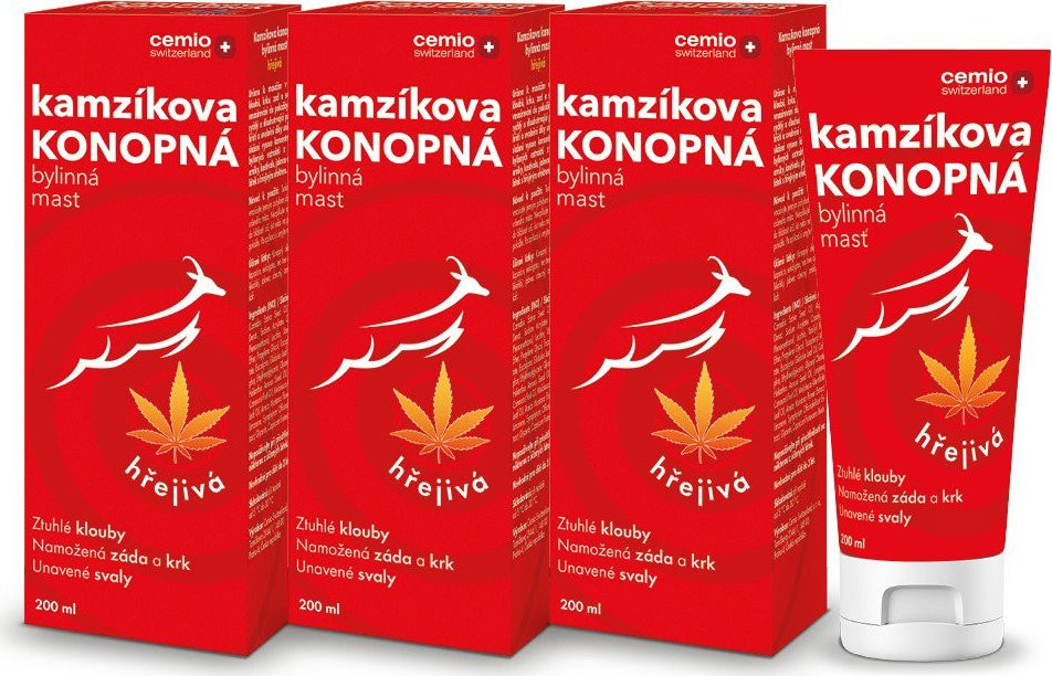Cemio Kamzíkova konopná masť hrejivá 3× 200 ml