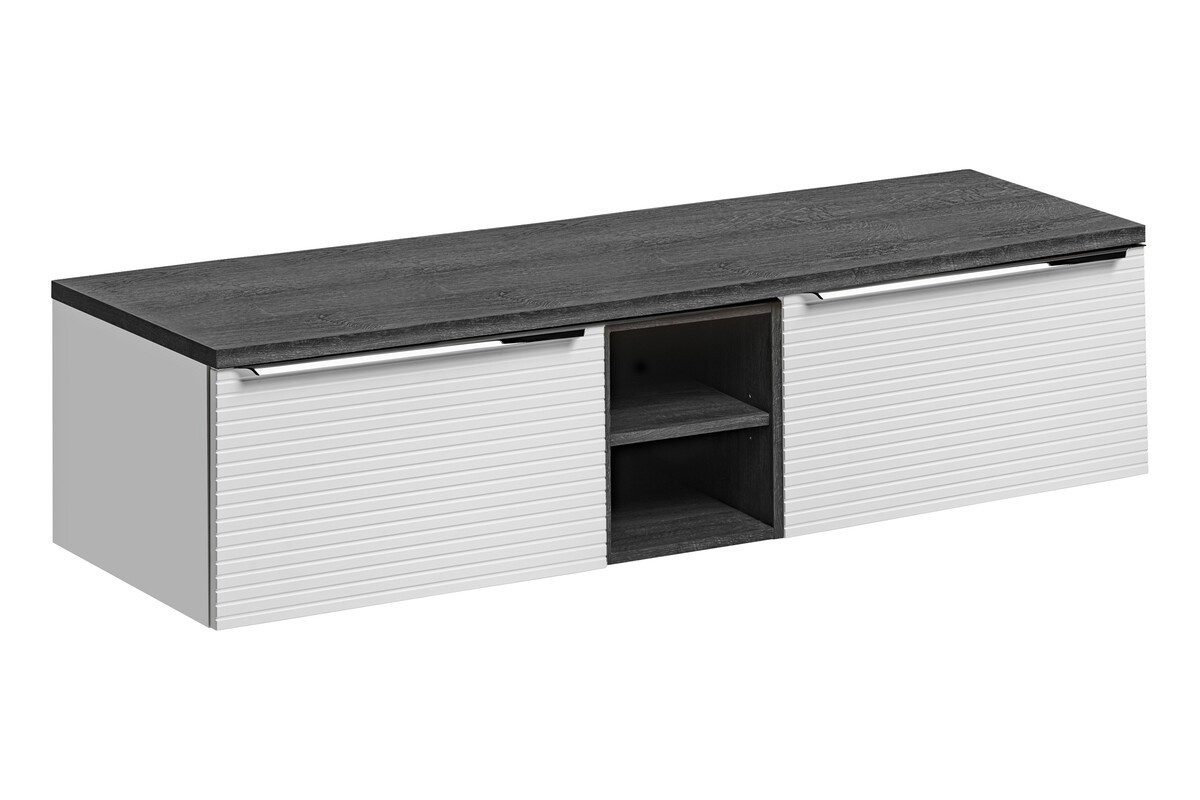 Závěsná skříňka pod umyvadlo Leonardo s deskou 150 cm bílá/dub sherman