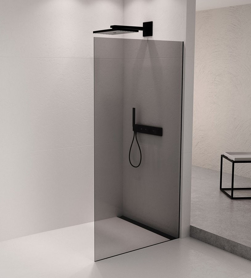 POLYSAN - ARCHITEX sada na neviditeľné upevnenie skla, podlaha-stena, 1610x2105, čierna mat AL2116B