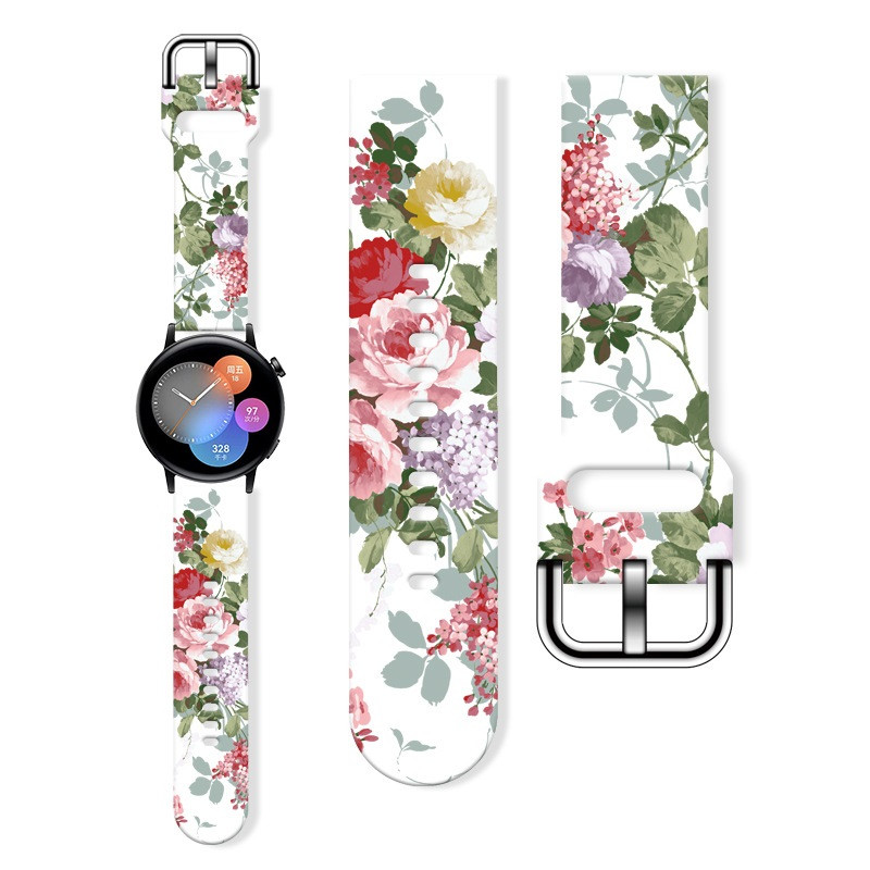 eses Silikónový kvetinový remienok - Farebný, 22 mm