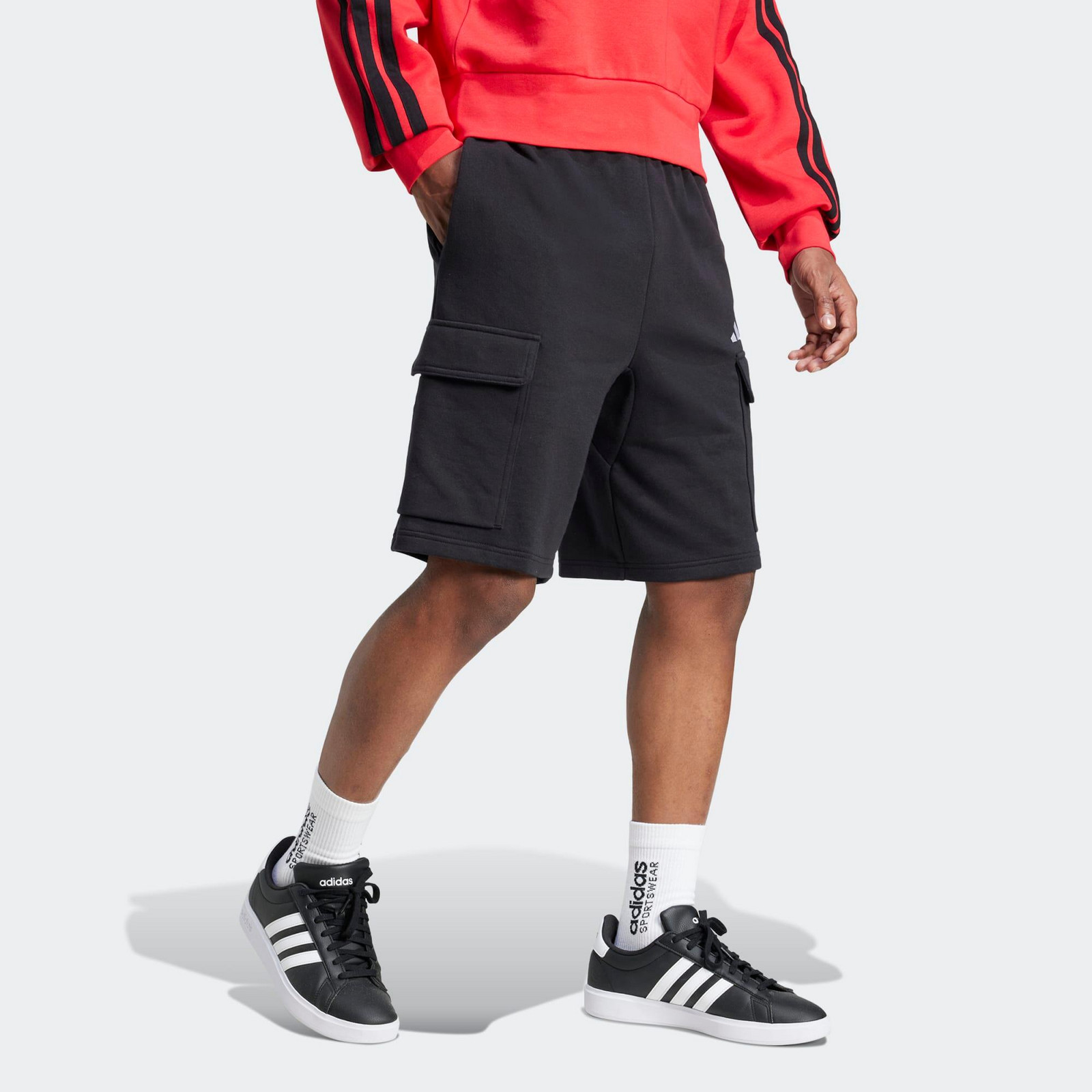 ADIDAS pánske bavlnené šortky čierne