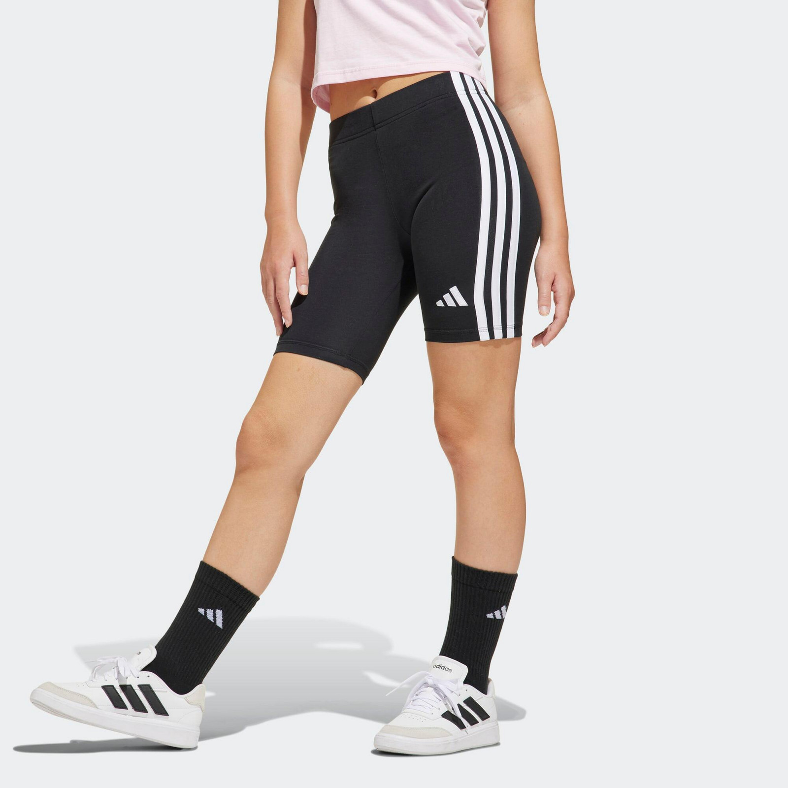 ADIDAS dievčenské bavlnené cyklistické šortky čierne