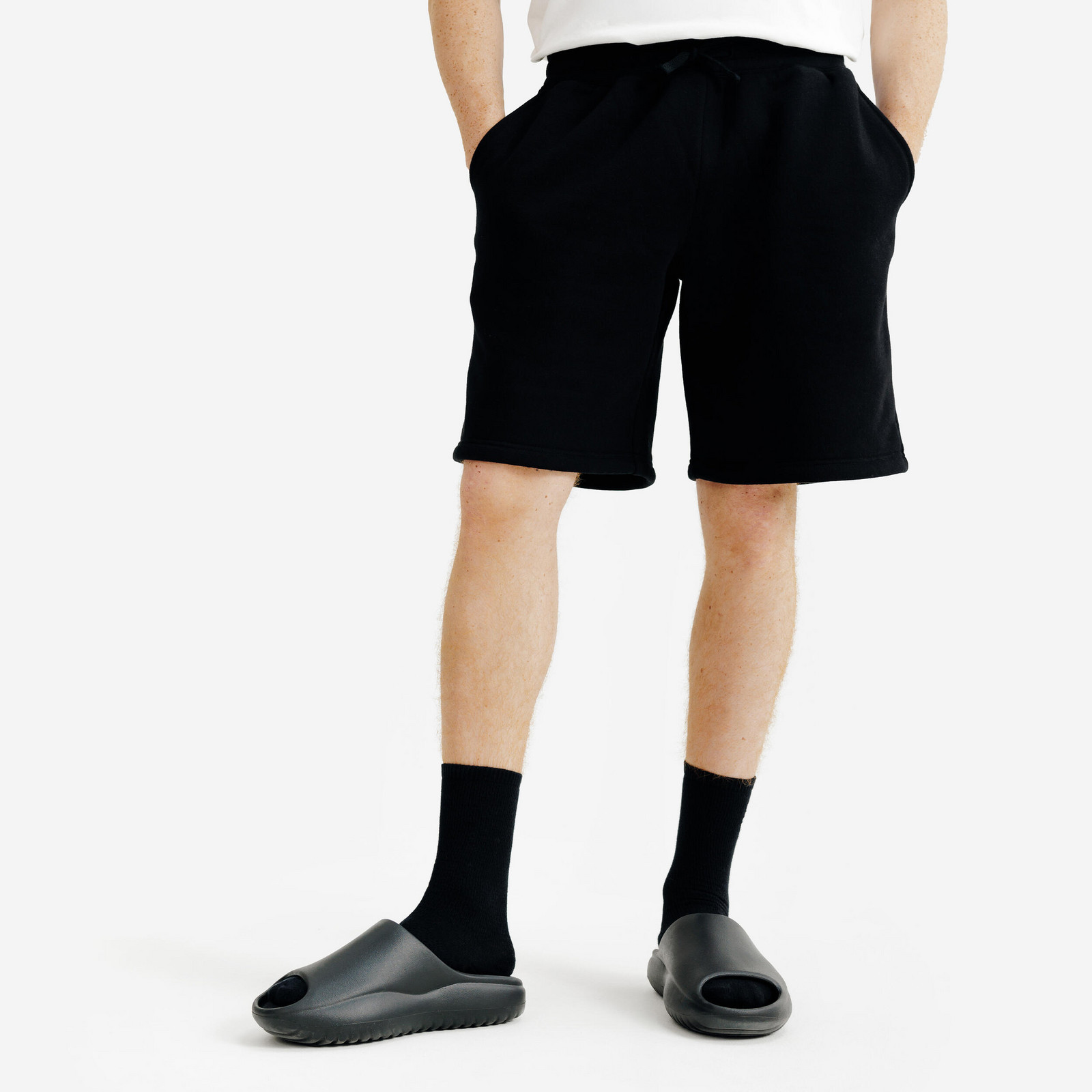 Fleecové šortky unisex čierne