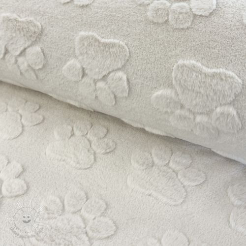 Fleece Paw prints ecru