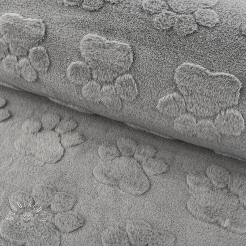Fleece Paw prints grey
