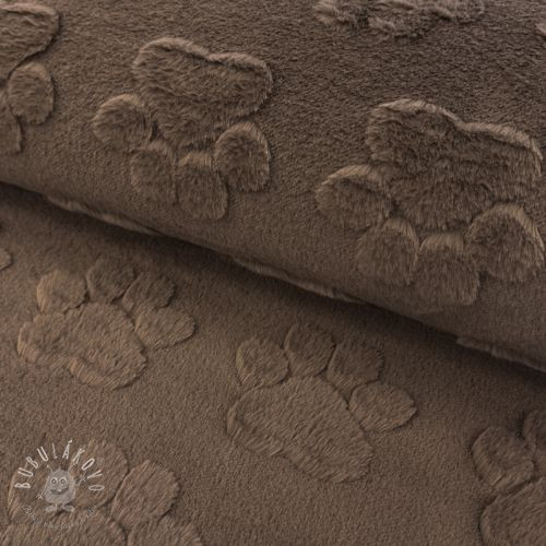 Fleece Paw prints brown