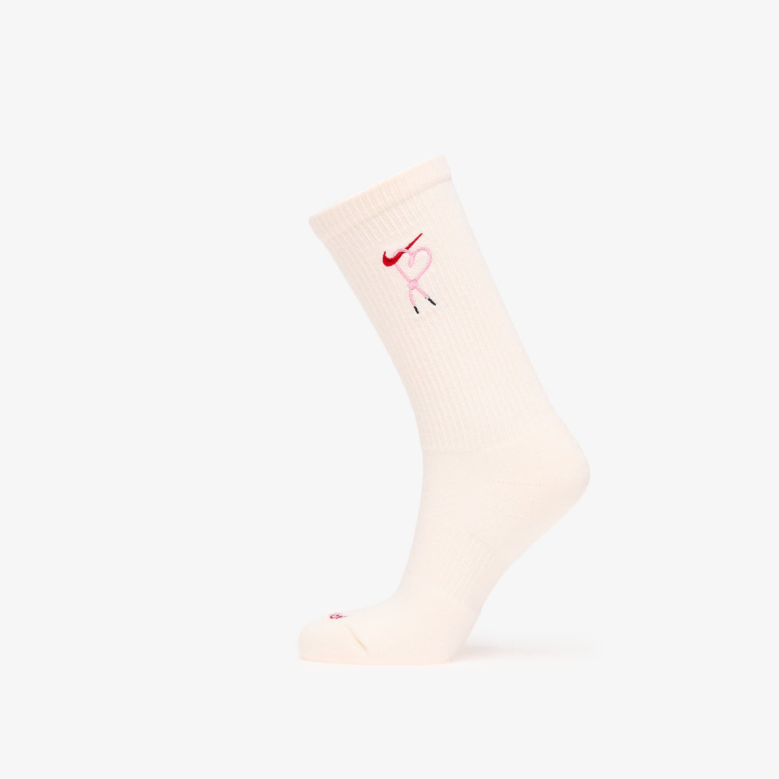 Nike Everyday Plus Dri-FIT Cushioned Crew Socks 1-Pack Sail/ Pink Foam/ University Red XL